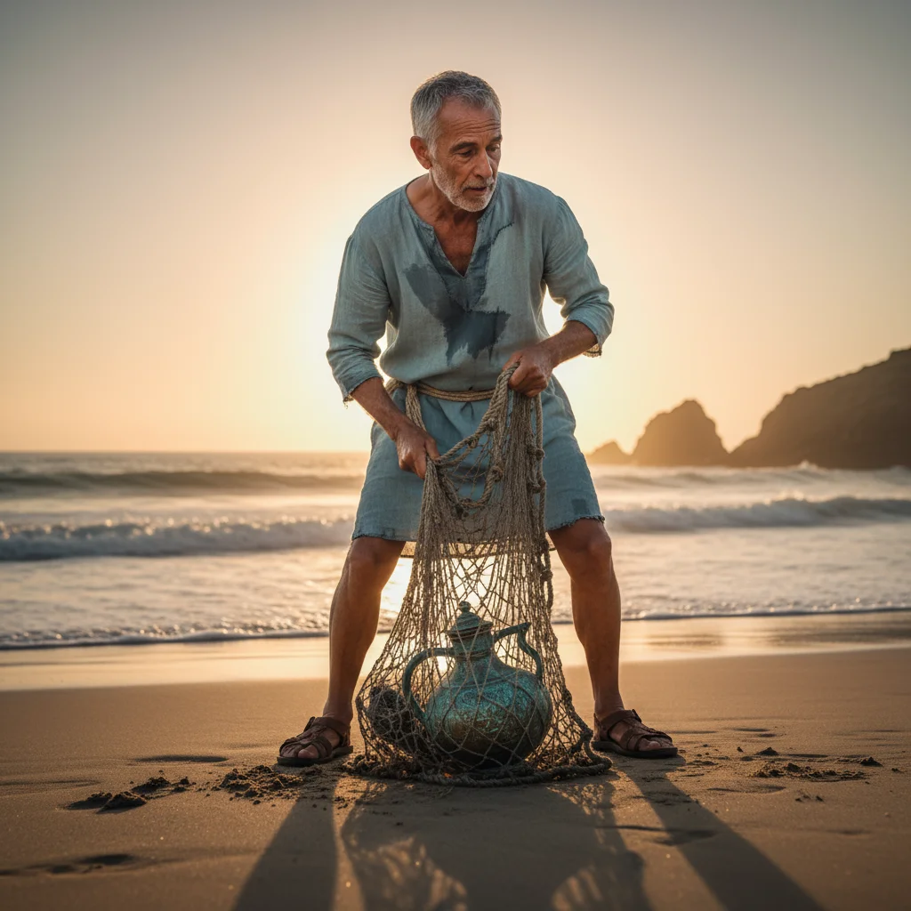 Illustration for: A Strange Copper Flask