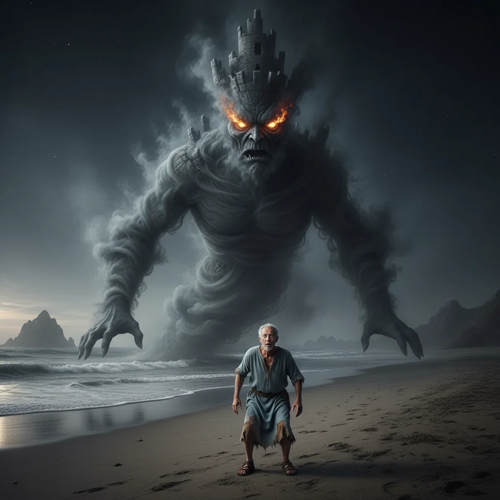 Illustration for: The Colossal Genie Appears