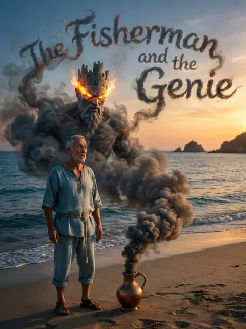 The Fisherman and the Genie kids picture book cover