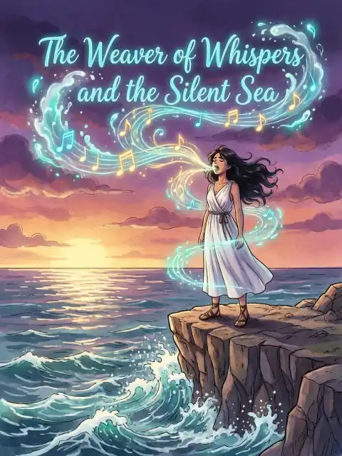 The Weaver of Whispers and the Silent Sea kids picture book cover