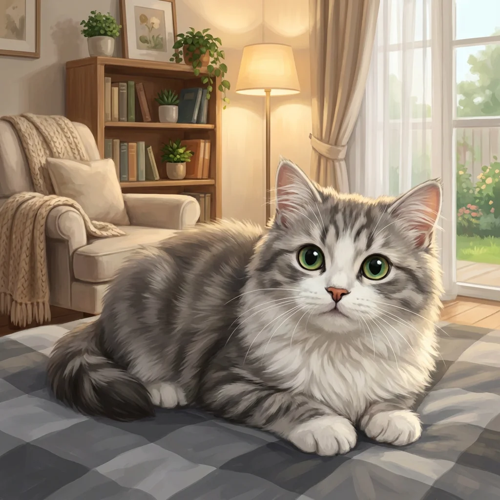 Illustration for: 好奇的小猫球球