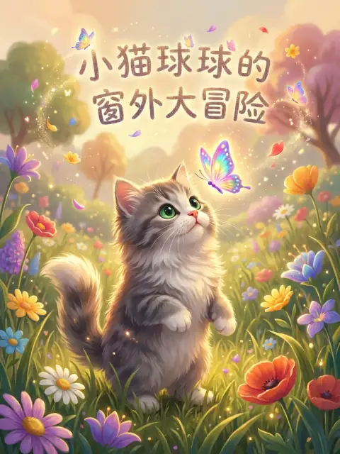 小猫球球的窗外大冒险 kids picture book cover