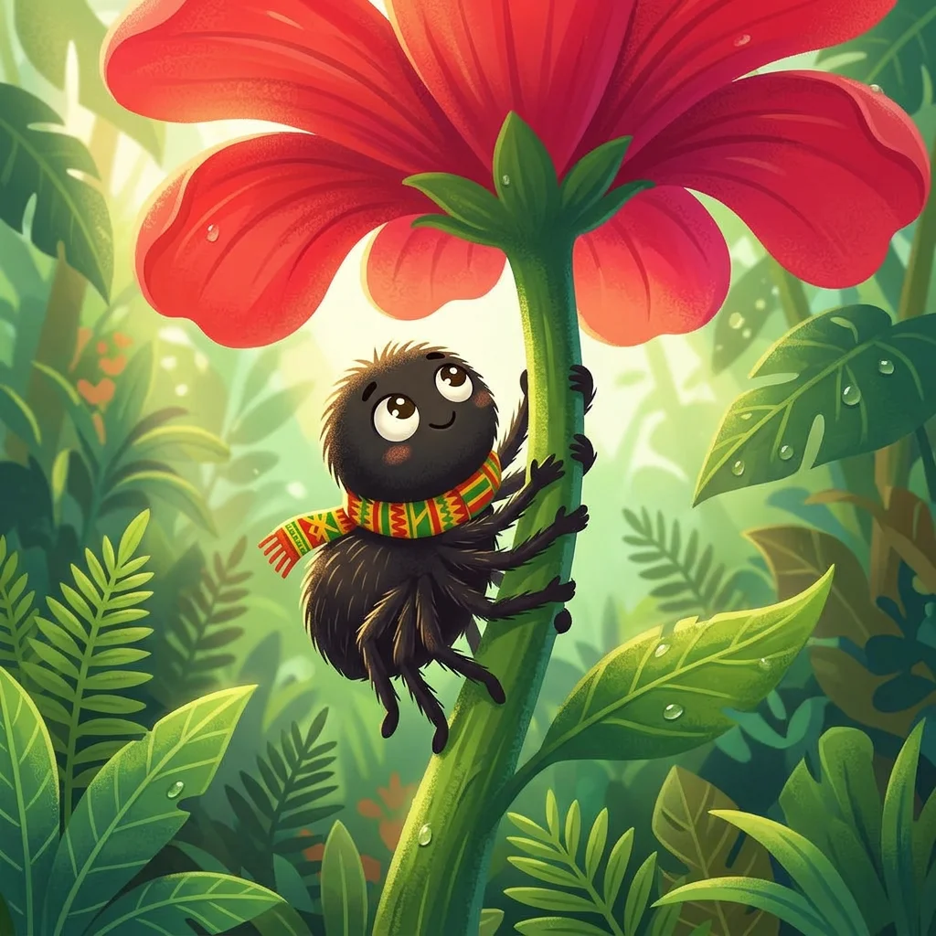 Illustration for: The Tall Red Flower