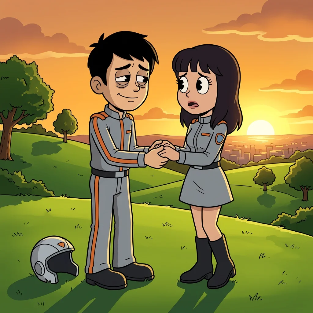 Illustration for: 黄昏下的告别